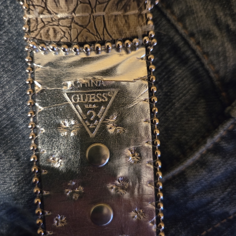 Guess Gray Rhinestone Embellished Belt - Picture 11 of 14